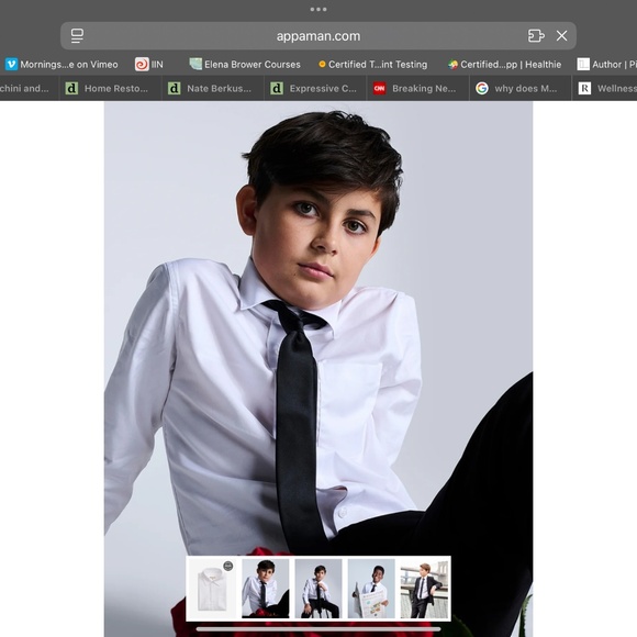 APPAMAN PREMIUM WHITE STANDARD BUTTON DOWN SHORT SZ: 14 - Picture 9 of 9